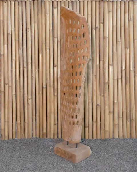 Product image 1 of the product “Leaf hollowed made of teak wood about 160cm height ”